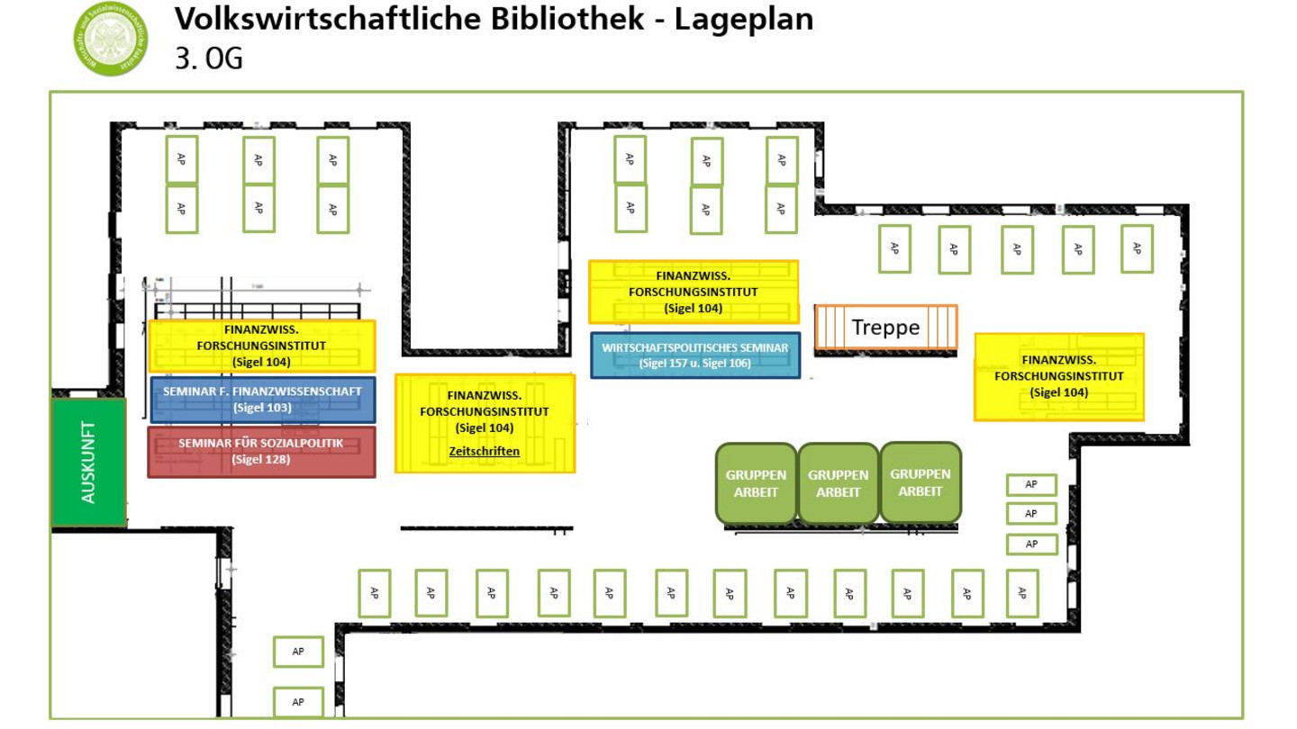 Lageplan VWL-Bibliothek 3. OG